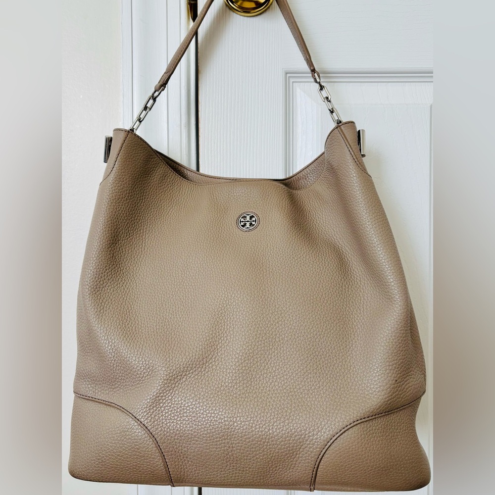Tory Burch Grey Leather Tote Bag